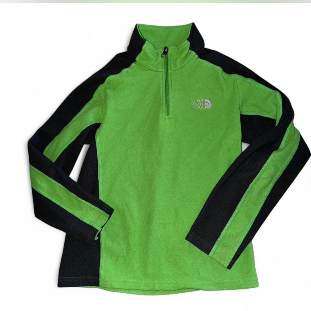 The North Face Green and Black Kids Fleece Pullover